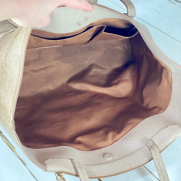 Lanvin Champagne Zippered Leather Tote - Picture 9 of 11